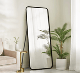 Gharaana Mirrors Mile Metal Floor Mirror with Stand